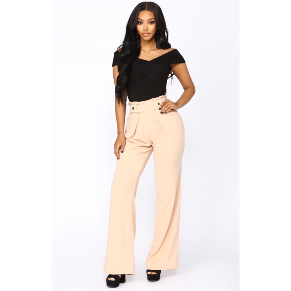 Fashion Nova Melitta Wide Pants - Taupe